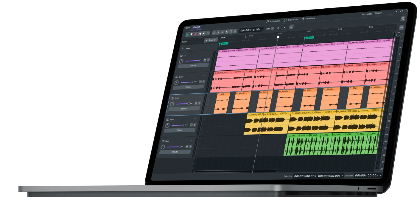 Audacity 4 多轨编辑界面（官网截图）
